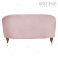 Neues Design Rosa Holzrahmen 2-Sitzer-Sofa